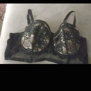Torrid Lacey black nude bra 3